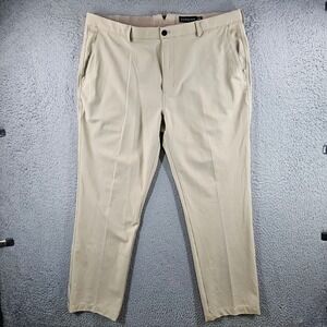 Dunning Golf Pants Mens 40x30 Khaki Tan Performance Stretch‎ Flat Front Trousers